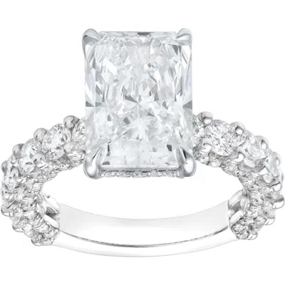 Luvmyjewelry Maelis 14k Gold Radiant Lab Grown Diamond Hidden Halo Engagement Ring
