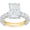 Luvmyjewelry Maelis 14k Gold Radiant Lab Grown Diamond Hidden Halo Engagement Ring In Metallic