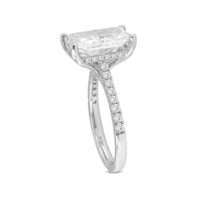 Luvmyjewelry Maia 14k Gold Radiant Cut Lab Grown Diamond Hidden Halo Engagement Ring In 14k White Gold
