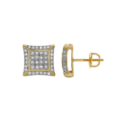 Luvmyjewelry Maravilha 10k Yellow Gold Diamond Unisex Earrings