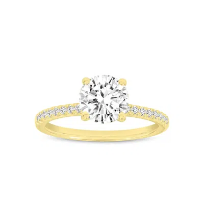 Luvmyjewelry Margaux 14k Yellow Gold Round Cut Lab Grown Diamond Engagement Ring - 3.14 Ct
