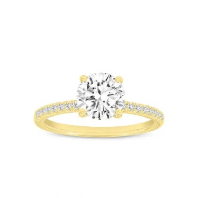 Luvmyjewelry Margaux 14k Yellow Gold Round Cut Lab Grown Diamond  Engagement Ring