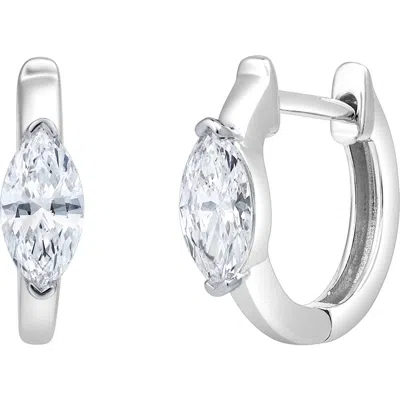 Luvmyjewelry Marquise Muse 14k Gold Lab Grown Diamond Huggies In Metallic