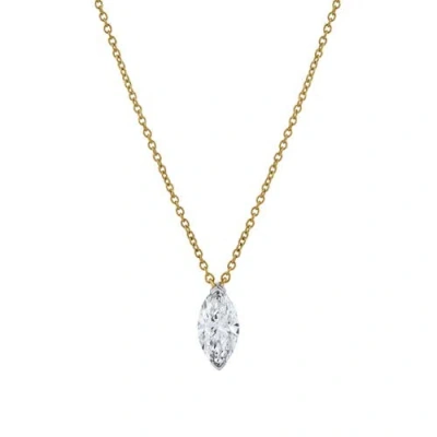 Luvmyjewelry Marquise Muse 14k Gold Lab Grown Diamond Necklace In Metallic