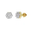Luvmyjewelry Meadow 14k Yellow Gold Cluster Lab Grown Diamond Unisex Earrings In Gold
