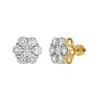 Luvmyjewelry Meadow 14k Yellow Gold Cluster Lab Grown Diamond Unisex Earrings - 2.79 Cts In Gold