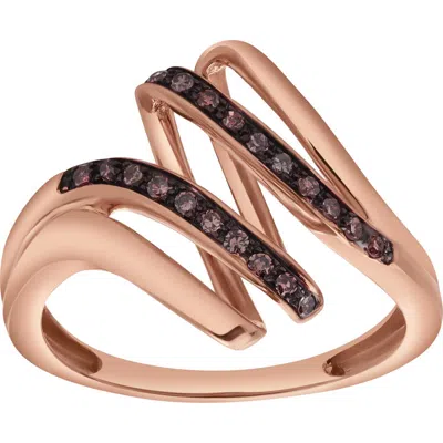 Luvmyjewelry Melrose Sterling Silver 0.13 Ct Diamond Multi-band Ring In Metallic