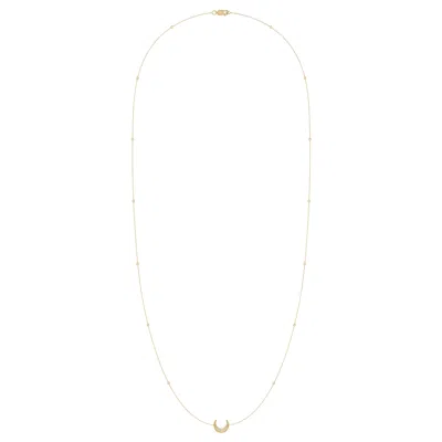 LUVMYJEWELRY MIDNIGHT CRESCENT LAYERED STERLING SILVER DIAMOND NECKLACE