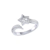 Luvmyjewelry Milky Way Sterling Silver Diamond Ring In Silver