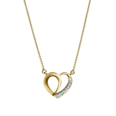 Luvmyjewelry Mirella Love Diamond Necklace In 14k Gold In Yellow