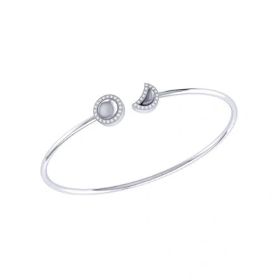 LUVMYJEWELRY LUVMYJEWELRY MOON PHASES STERLING SILVER DIAMOND ADJUSTABLE CUFF