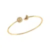 Luvmyjewelry Moon Phases Sterling Silver Diamond Adjustable Cuff In Yellow