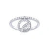 Luvmyjewelry Moon Phases Sterling Silver Diamond Charm Ring In Silver