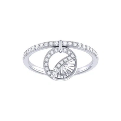 Luvmyjewelry Moon Phases Sterling Silver Diamond Charm Ring