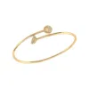 Luvmyjewelry Moon Stages Sterling Silver Diamond Adjustable Bangle In Yellow