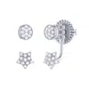 Luvmyjewelry Moon Transformation Star Sterling Silver Diamond Stud Earring In Silver