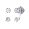 Luvmyjewelry Moon Transformation Star Sterling Silver Diamond Stud Earring In Silver