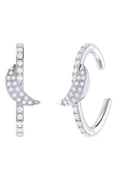 LUVMYJEWELRY LUVMYJEWELRY MOONLIT DIAMOND EAR CUFFS