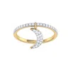 Luvmyjewelry Moonlit Sterling Silver Diamond Charm Ring In Yellow