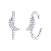 Luvmyjewelry Moonlit Diamond Ear Cuffs In Sterling Silver In Silver