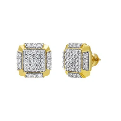 Luvmyjewelry Mvp 14k Yellow Gold Diamond Stud Earrings