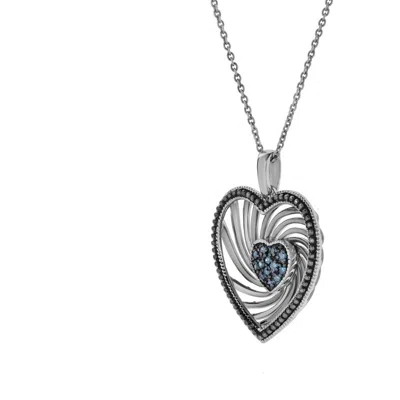 Luvmyjewelry Nalina Sterling Silver 0.08 Ct Diamond Heart Pendant In Metallic