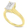 Luvmyjewelry Narine 14k Yellow Gold Emerald Cut Lab Grown Diamond Hidden Halo Engagement Ring In Yellow