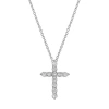 Luvmyjewelry Nazerath 10k Gold Cross Diamond Pendant In 10k White Gold