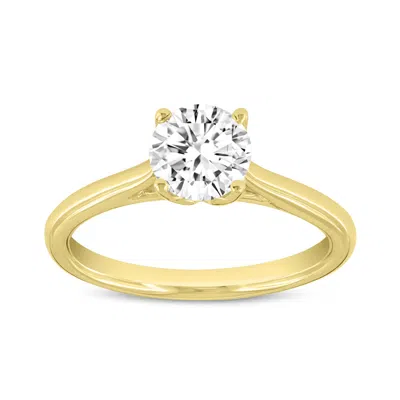 Luvmyjewelry Neli 14k Yellow Gold Round Shape Lab Grown Diamond Solitaire Ring - 1.07 Ct