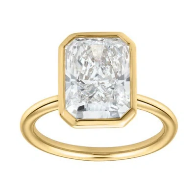 Luvmyjewelry Nerina 14k Gold Radiant Bezel Lab Grown Diamond Solitaire Engagement Ring