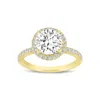 Luvmyjewelry 14k Yellow Gold Round Cut Lab Grown Diamond Halo Engagement Ring In Yellow