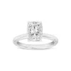 Luvmyjewelry Nisrine 14k White Gold Cushion Cut Lab Grown Diamond Solitaire Engagement Ring In Silver