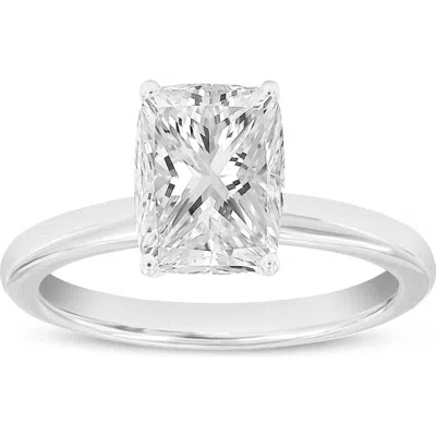 Luvmyjewelry Nisrine 14k White Gold Cushion Cut Lab Grown Diamond Solitaire Engagement Ring
