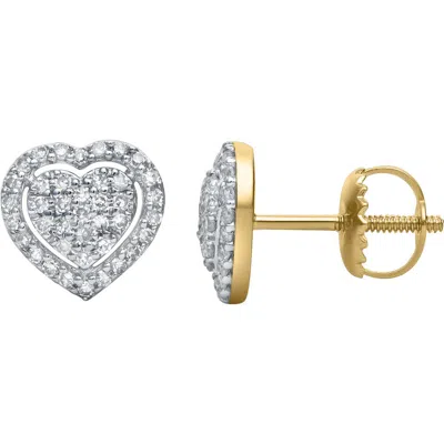 Luvmyjewelry Nora Heart Diamond Earrings In Gold