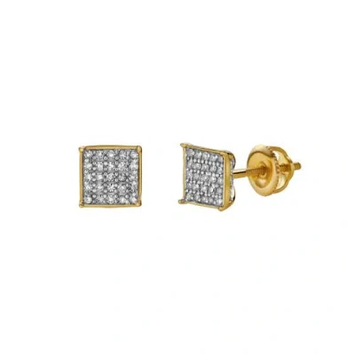 Luvmyjewelry Noturno 10k Yellow Gold Diamond Unisex Earrings