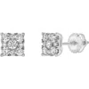 Luvmyjewelry Nova 14k Gold Cluster Lab Grown Diamond Unisex Earrings In Silver