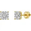 Luvmyjewelry Nova 14k Yellow Gold Cluster Lab Grown Diamond Unisex Earrings