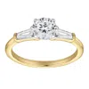Luvmyjewelry Nova 14k Gold Tapered Baguette & Round Cut Lab Grown Diamond Three Stone Ring