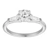 Luvmyjewelry Nova 14k Gold Tapered Baguette & Round Cut Lab Grown Diamond Three Stone Ring - 1.48 Ct