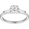 Luvmyjewelry Nova 14k Gold Tapered Baguette & Round Cut Lab Grown Diamond Three Stone Ring In Metallic