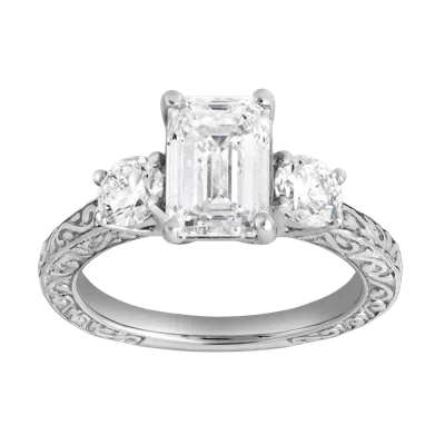 Luvmyjewelry Novelle 14k Gold 2.65 Ct Emerald Cut Lab Grown Diamond Engagement Ring In Multi