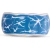 LUVMYJEWELRY LUVMYJEWELRY OCEAN WAVES STERLING SILVER & ENAMEL BAND MEN RING