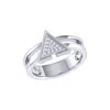 Luvmyjewelry On Point Triangle Diamond Ring In Sterling Silver In Silver