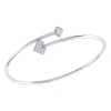 Luvmyjewelry One Way Arrow Sterling Silver Diamond Bangle