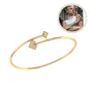 Luvmyjewelry One Way Arrow Sterling Silver Diamond Bangle In Yellow