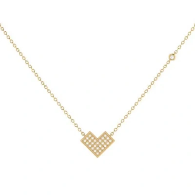 Luvmyjewelry One Way Arrow Sterling Silver Diamond Necklace In 14kt Gold Vermeil On Sterling