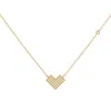 Luvmyjewelry One Way Arrow Sterling Silver Diamond Necklace In Yellow