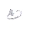 Luvmyjewelry One Way Arrow Sterling Silver Diamond Open Ring In Silver