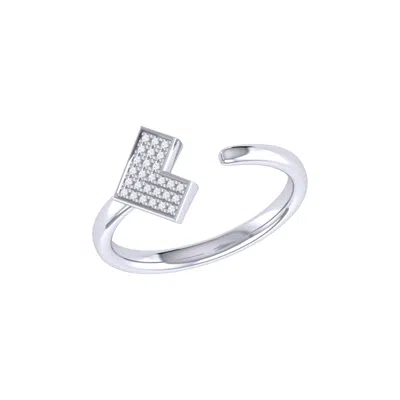 LUVMYJEWELRY ONE WAY ARROW STERLING SILVER DIAMOND OPEN RING