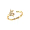 Luvmyjewelry One Way Arrow Sterling Silver Diamond Open Ring In Yellow